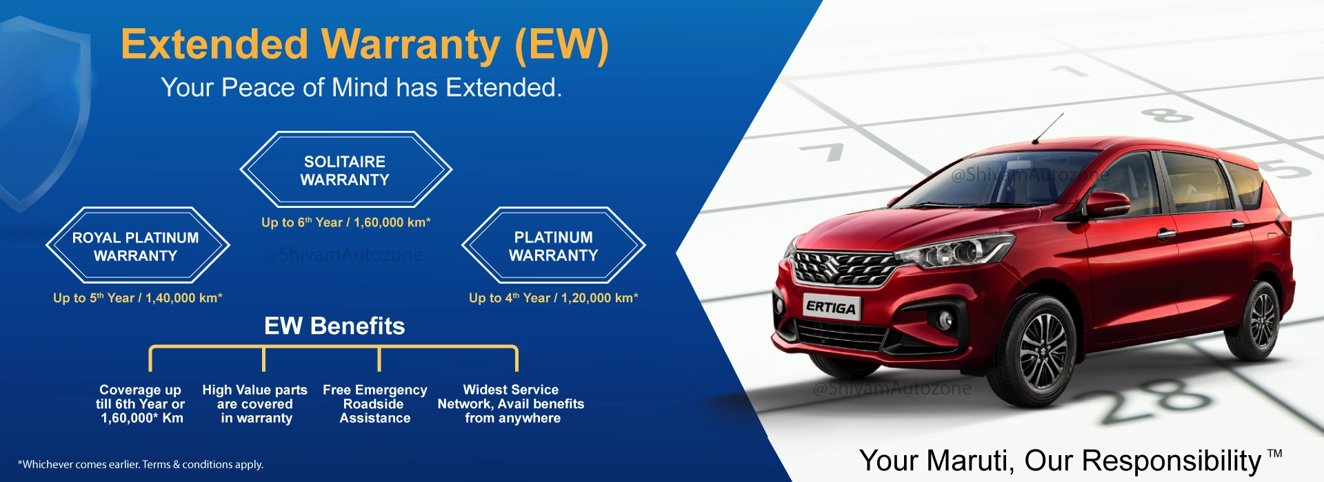 Get Extended warranty for your Maruti car at Shivam Autozone in Mumbai, Thane and Paldhar.