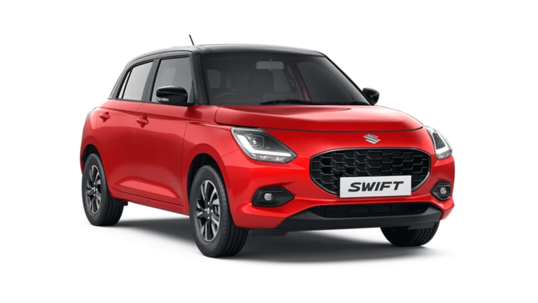 Maruti Suzuki Swift Sizzling Red with midnight black roof